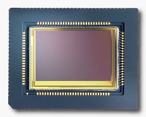 Foveon's F7 X3-type image sensor. Courtesy of Foveon, with modifications by Michael R. Tomkins.